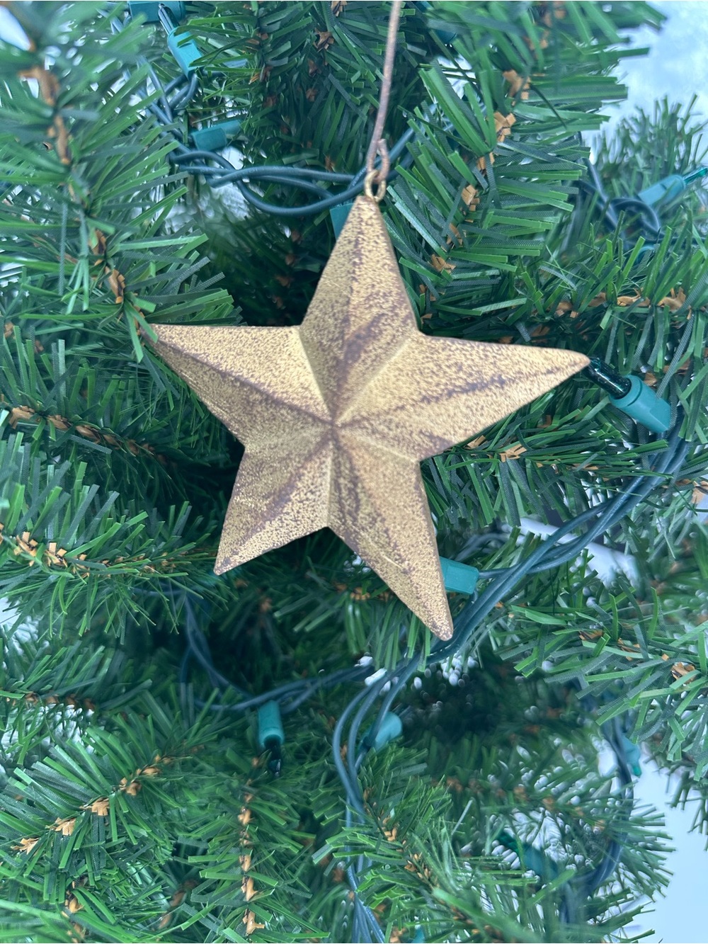 Gold Star Hanging Ornament - Holiday Home Décor Christmas